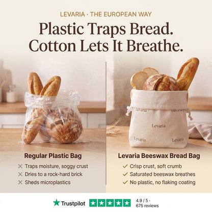 Levaria Saturated Beeswax Bread Bag