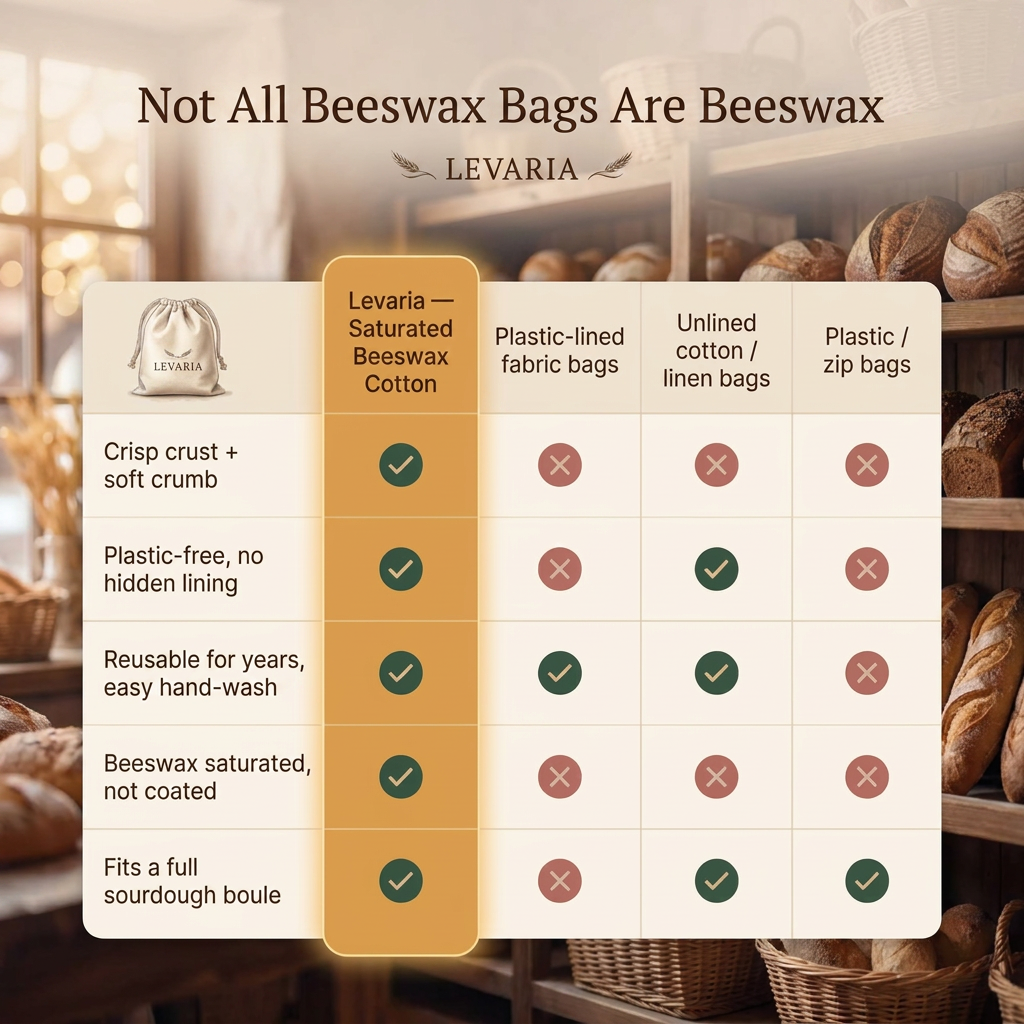 Levaria Saturated Beeswax Bread Bag